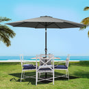 Instahut 3m Outdoor Umbrella Beach Pole Garden Patio Tilt Charcoal-8