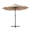 Instahut 4.57m Outdoor Umbrella Beach Pole Garden Tilt Beige-4