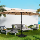 Instahut 4.57m Outdoor Umbrella Beach Pole Garden Tilt Beige-8