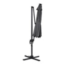 Instahut Outdoor Umbrella 3m Solar LED Offset Cantilever Patio Parasol Charcoal-3