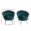 Artiss Armchair Velvet Green Callista-2