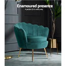Artiss Armchair Velvet Green Callista-3
