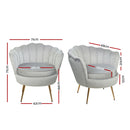 Artiss Armchair Velvet Grey Callista-6