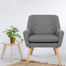 Artiss Armchair Linen Fabric Grey Charcoal-7