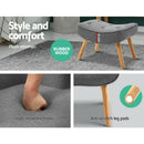 Artiss Armchair Set with Ottoman Grey Lansar-5