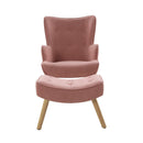 Artiss Armchair Set with Ottoman Pink Lansar-3