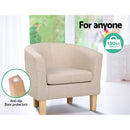 Artiss Armchair Tub Chair Beige Abby-5