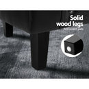 Artiss Armchair Set with Ottoman Black Ava-6