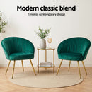 Artiss Armchair Velvet Green Eloise-8