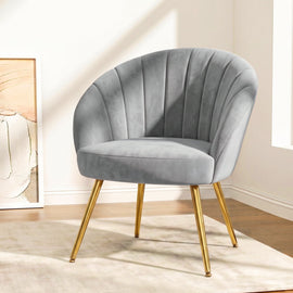 Artiss Armchair Velvet Grey Eloise