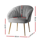 Artiss Armchair Velvet Grey Eloise-2