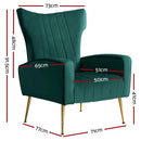 Artiss Armchair Green Velvet Kate-2