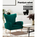 Artiss Armchair Green Velvet Kate-6