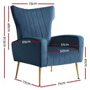 Artiss Armchair Navy Velvet Kate-2