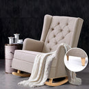 Artiss Rocking Chair Armchair Linen Fabric Beige Gaia-7