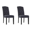 Artiss Dining Chairs Set of 2 Linen Parsons Chair Dark Grey-1
