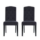 Artiss Dining Chairs Set of 2 Linen Parsons Chair Dark Grey-3