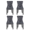 1 Set of 4 Artiss Dining Chairs Grey Velvet-3