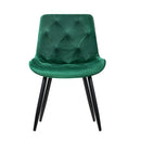 Artiss Dining Chairs Set of 2 Velvet Diamond Tufted Green-3