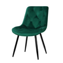 Artiss Dining Chairs Set of 2 Velvet Diamond Tufted Green-1