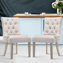 Artiss Dining Chairs Set of 2 Linen French Provincial Beige-8