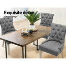 Artiss Dining Chairs Set of 2 Linen French Provincial Grey-4