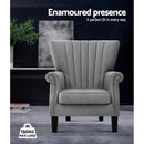 Artiss Armchair Wingback Grey Andrew-4