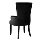 Artiss Dining Chair Velvet French Provincial Armchair Black-3