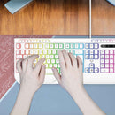 Laser White Gaming RGB Keyboard Full Size with Multimedia Keys-6