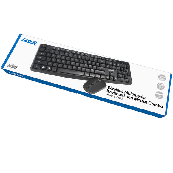 Laser Multimedia Wireless Keyboard and Mouse Combo