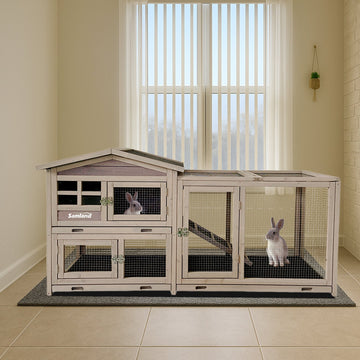 Samland Rabbit Hutch Cage Indoor and Outdoor Chicken Coop Guinea Pig Cage Bunny Cage Waterproof Roof - 0