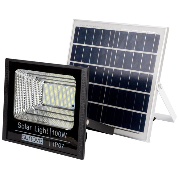 Samland 297 Led Solar Flood Light Outdoor with Remote Control 100W Cold White
