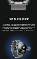 2-in-1 Smartwatch /Earphones & Charging Dock | 4GB MP3, Health Tracker | Titanium Grey | World’s First Patented-6