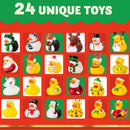 2025 Advent Calendar Christmas Ducks - 24pcs Rubber Duck Advent Calendar 24 Days of Christmas Countdown Toys for Christmas Gifts Party Favors Kids Toddlers Random Duck Gift Box-4