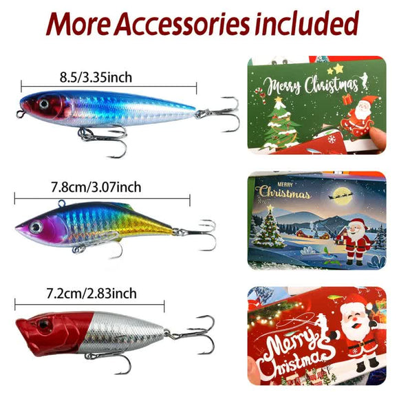 Fishing Lures Tackle Set for Fisher Men, Father, Granpa, Boys - 2025 Christmas Surprise Gift 78pcs