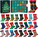 Advent Calendar 2025 Adult Men 24 Days of Christmas Cotton Socks US 7-13 Fun Christmas Sock Advent Calendar for Men Funny Gifts for Dad Boyfriend Husband Brother Random Socks Gift Box-1