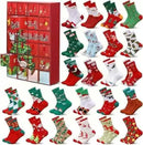Advent Calendar 2025 Adult Men 24 Days of Christmas Cotton Socks US 7-13 Fun Christmas Sock Advent Calendar for Men Funny Gifts for Dad Boyfriend Husband Brother Random Socks Gift Box-3