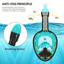 S/M  Full-face silicone snorkeling mask, full-dry panoramic snorkeling mirror, camera bracket, large frame anti-leakage and anti-fog swimming mirror set for adults.-4