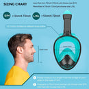 S/M  Full-face silicone snorkeling mask, full-dry panoramic snorkeling mirror, camera bracket, large frame anti-leakage and anti-fog swimming mirror set for adults.-6