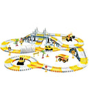 343 track-building sets, track-course - STEM learning toys, construction vehicles (concrete mixers, dump trucks), Track-birthday/Christmas gifts for boys - Developing motor skills and creativity - Compatible with the major-1
