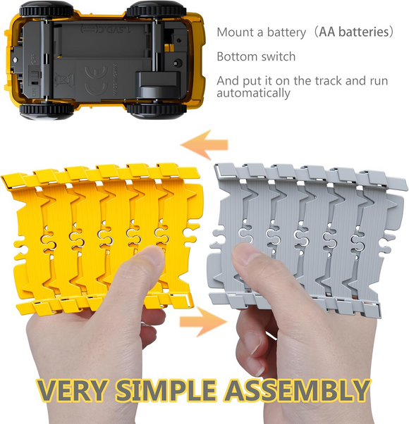 343 track-building sets, track-course - STEM learning toys, construction vehicles (concrete mixers, dump trucks), Track-birthday/Christmas gifts for boys - Developing motor skills and creativity - Compatible with the major