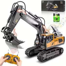 Mini Excavator Toy with Remote & App Control, High-Tech 11-Channel Alloy & Plastic Engineering Vehicle, Fun Toy for Men, Perfect Gift for Kids. - 0