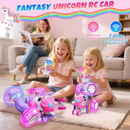 Unicorn remote control car for girls, 360° rotating four-wheel drive stunt remote control car with cute lights, rechargeable toy - children's birthday gift-2
