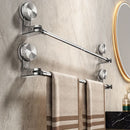 Stainless steel non-drilling towel rack, retractable bathroom suction cup storage rack, strong adhesive strong load-bearing, multi-function shower rack suitable for shower room, balcony storage, home storage god-5