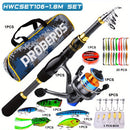Proberus fishing rod reel set, including spinning reel, 1.8-meter fishing rod, fishing line, artificial bait, lead weight hook, complete set with storage bag-1