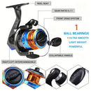Proberus fishing rod reel set, including spinning reel, 2.4-meter fishing rod, fishing line, artificial bait, lead weight hook, complete set with storage bag-5