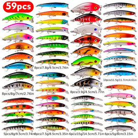 59 - piece Fishing Lure Set - High - Quality, Trending & Hot - Selling! Free Shipping