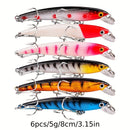 Proberos 20-piece fishing tackle set | hard bait set, suitable for striped bass and bass | scoop hook lure, minnow lure, jumper, pencil-shaped swim bait, fish hook, sea bass lure-4