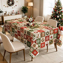 Christmas Patchwork Snowman Rectangle Table Cloth Polyester holiday Xmas Winter tablecloth Machine Washable Table Cover Stain Wrinkle Resistant Dining Party Kitchen Decor - B - Size 90x140cm-1