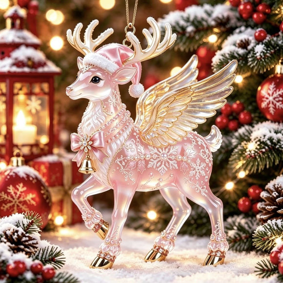 Elf Deer Party Festival 2D Acrylic Keychain Pendant – Christmas Hanging Ornament for Christmas Tree & Holiday Decor, 8cm Tall - Multi - Size C